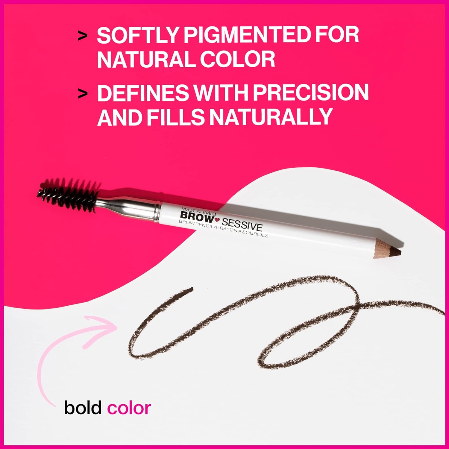 Eyebrow Pencil By Wet n Wild Brow-Sessive Brow Makeup Pencil Liner Blending Brush, Precise, Fine Tip, Shapes, Defines, Fills, Dark Brown - Image 2